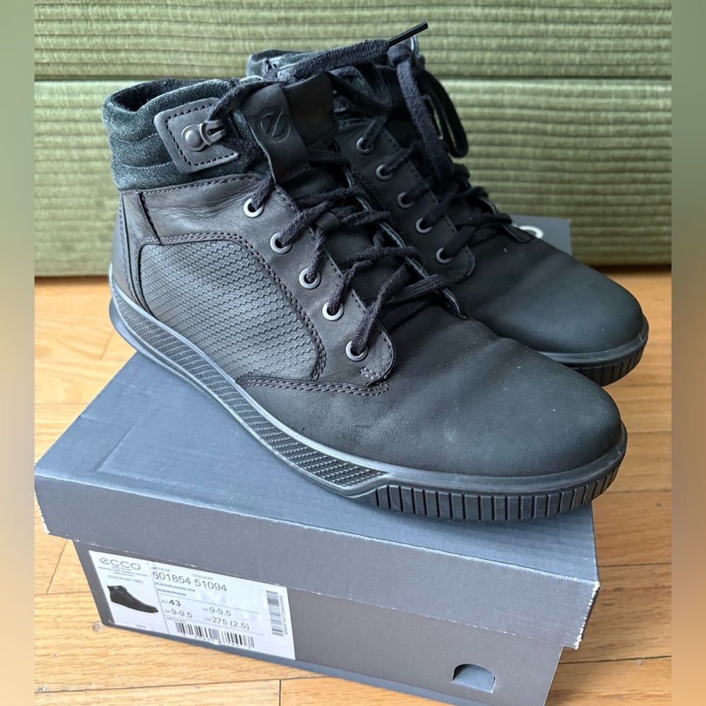 ECCO Men's Black High-Top Sneakers Boots